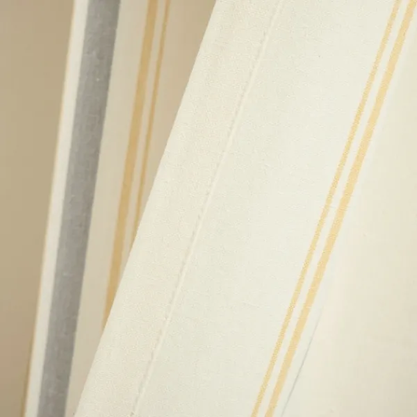 Curtains & Drapes-Kirkland's Home Yellow & Gray Farmhouse Curtain Panel Set, 63 In. Yellow/Gray