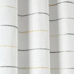 Curtains & Drapes-Kirkland's Home Yellow And Gray Stripe Curtain Panel Set, 95 In. White/Gray/Yellow