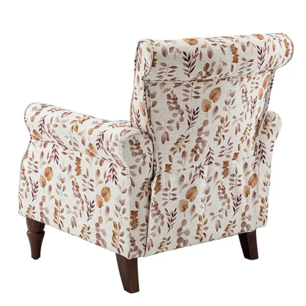 Accent Chairs-Kirkland's Home Yellow And Orange Leaf Upholstered Accent Chair Yellow/Orange
