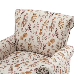 Accent Chairs-Kirkland's Home Yellow And Orange Leaf Upholstered Accent Chair Yellow/Orange