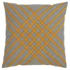 Pillows-Kirkland's Home Yellow Crosshatch Stitch Cotton Throw Pillow Yellow/Gray