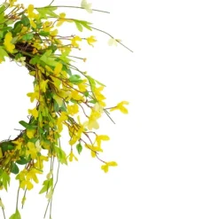 Wreaths-Kirkland's Home Yellow Forsythia Spiral Wreath Yellow/Green