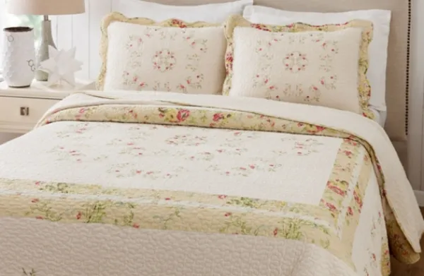 Bedspreads & Coverlets-Kirkland's Home Yellow Prairie Bloom Queen Bedspread Yellow/Ivory