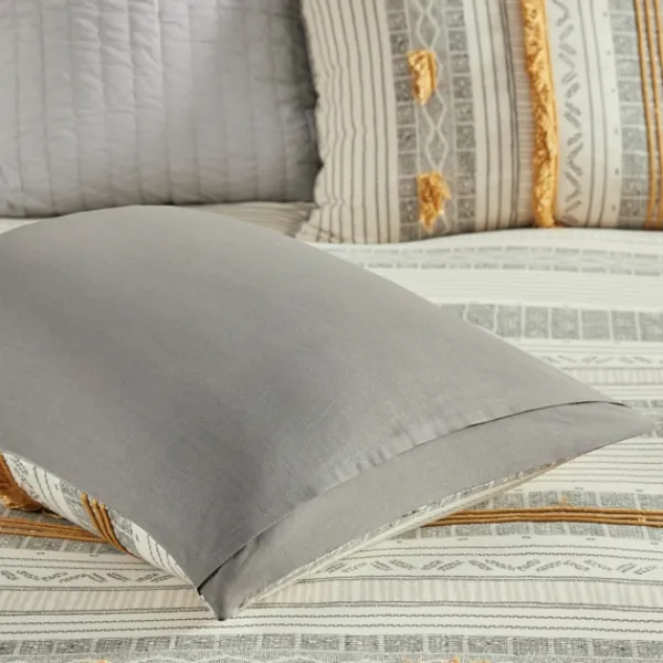 Comforters-Kirkland's Home Yellow Striped 3-Pc. Full/Queen Comforter Set Yellow/Gray