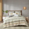 Duvets-Kirkland's Home Yellow Striped Pom Pom 3-Pc. Full/Queen Duvet Set Yellow/Gray