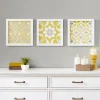 Framed Art-Kirkland's Home Yellow Tuscan Framed Wood Art Prints, Set Of 3 White/Yellow/Gray