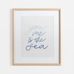 Wall Quotes & Signs-Kirkland's Home You Me & The Sea Framed Art Print White/Blue