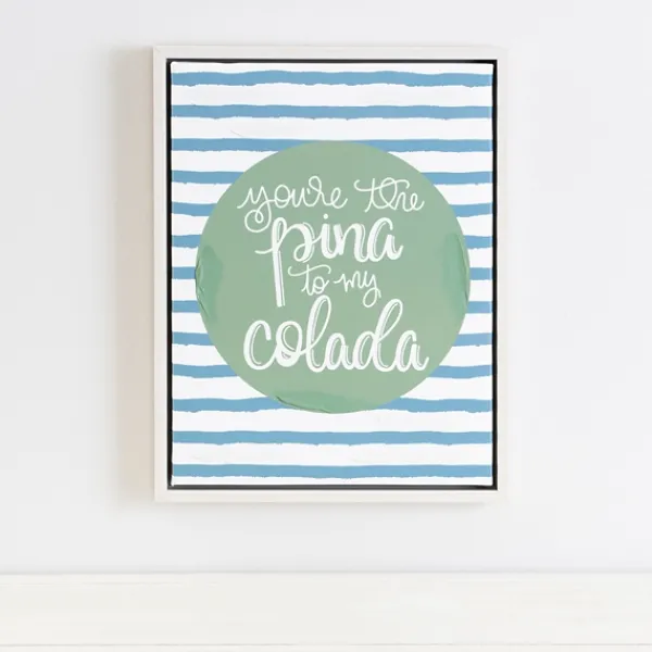 Wall Quotes & Signs-Kirkland's Home You'Re The Pina Colada Framed Canvas Art Print Blue/White/Green
