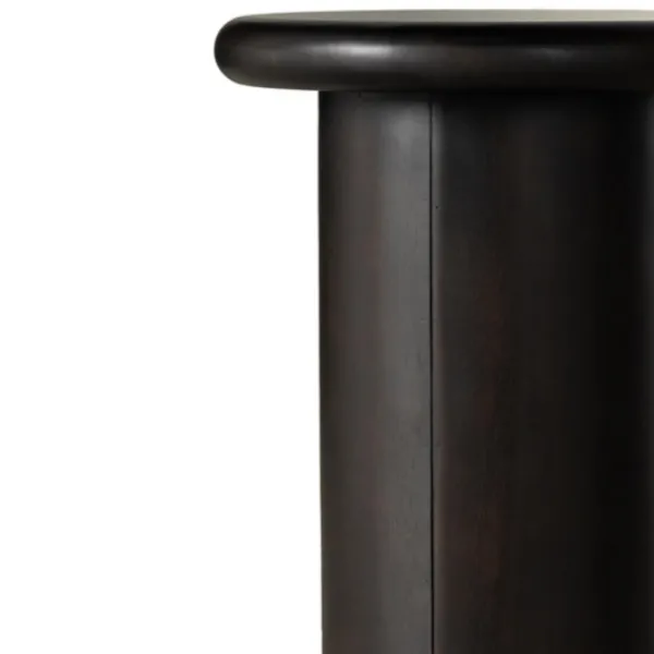 Accent & End Tables-Kirkland's Home Zach Charcoal Wood Pedestal End Table Black