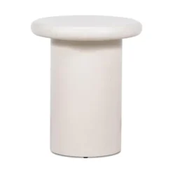 Accent & End Tables-Kirkland's Home Zach Wood Pedestal End Table Ivory