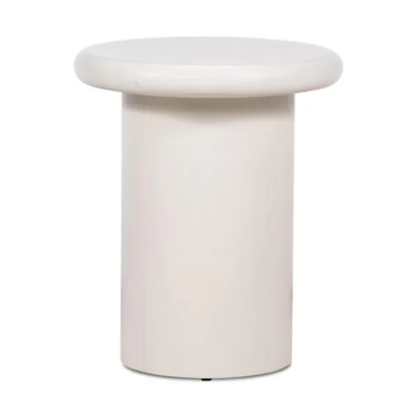 Accent & End Tables-Kirkland's Home Zach Wood Pedestal End Table Ivory