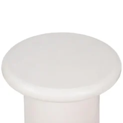 Accent & End Tables-Kirkland's Home Zach Wood Pedestal End Table Ivory