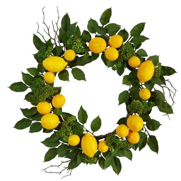 Wreaths-Kirkland's Home Zesty Lemon Fresh Wreath Green/Yellow