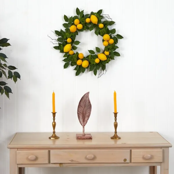 Wreaths-Kirkland's Home Zesty Lemon Fresh Wreath Green/Yellow