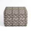 Benches & Ottomans-Kirkland's Home Zig Zag Upholstered Ottoman Gray/White/Black
