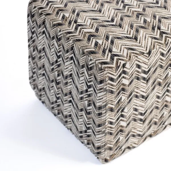 Benches & Ottomans-Kirkland's Home Zig Zag Upholstered Ottoman Gray/White/Black
