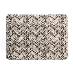 Benches & Ottomans-Kirkland's Home Zig Zag Upholstered Ottoman Gray/White/Black
