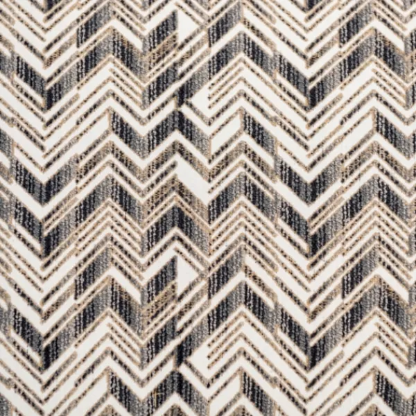 Benches & Ottomans-Kirkland's Home Zig Zag Upholstered Ottoman Gray/White/Black