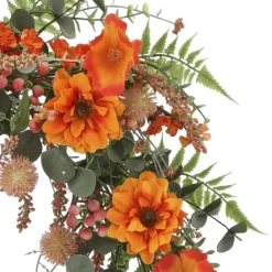 Wreaths-Kirkland's Home Zinnia And Berry Wreath Orange