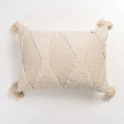 Pillows-Kirkland's Home Zoey Diamond Tufted Lumbar Pillow Ivory