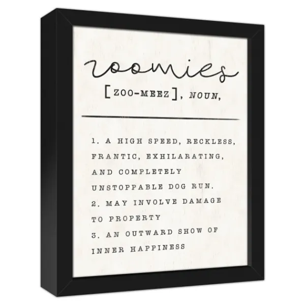 Wall Quotes & Signs-Kirkland's Home Zoomies Framed Canvas Art Print, 12X15 In. Black/Tan